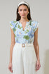 Sloane Floral Elsy Ruffle Top